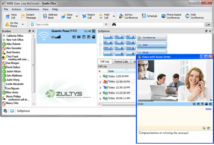 Zultys hosted MXIE unified cloud communications